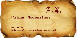 Pulger Modesztusz névjegykártya